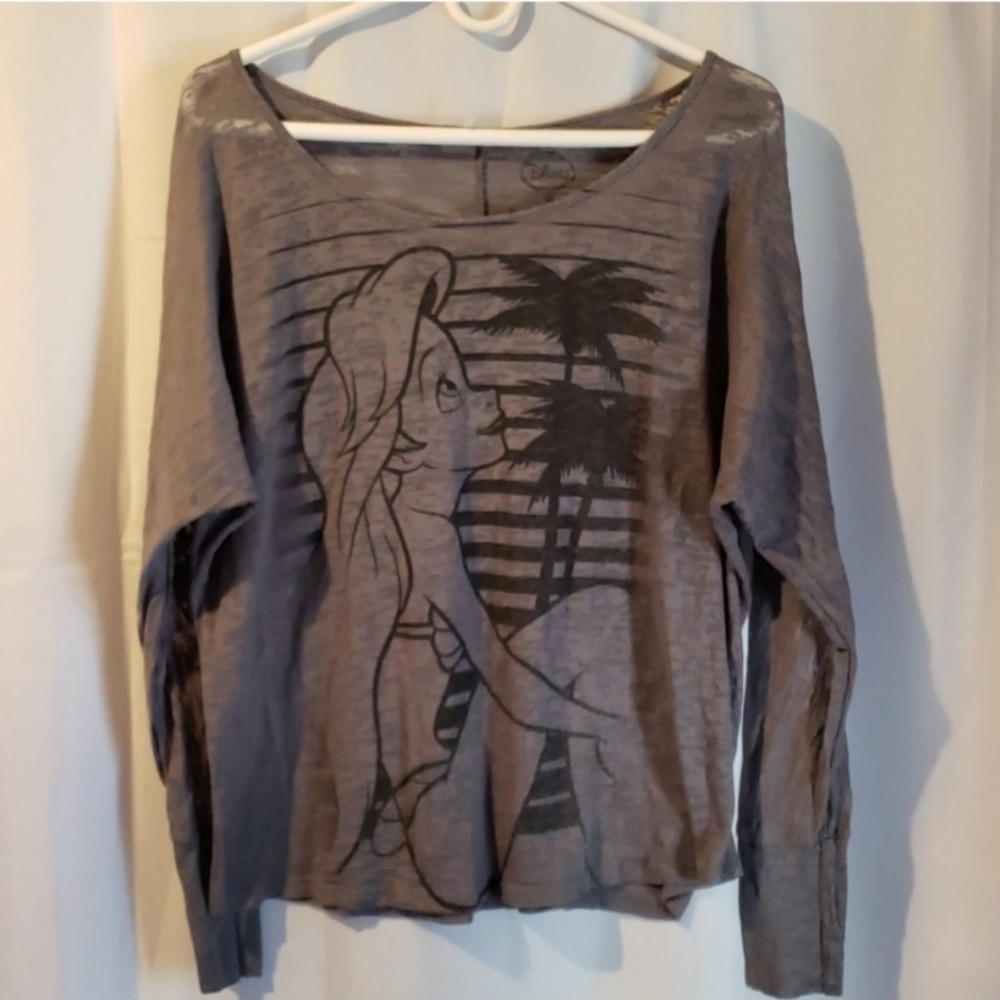 Disney Little Mermaid gray long sleeve tshirt XL